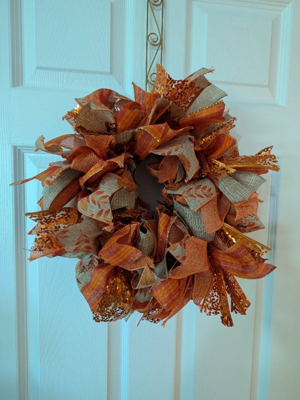 Medium-Sized Autumn Themed Ribbon Wreath